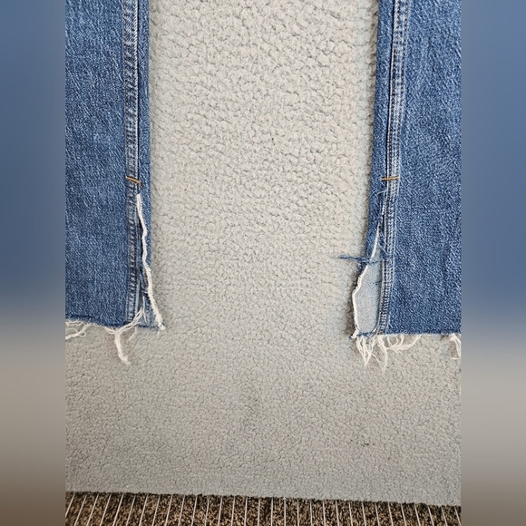 Zara Womens Jeans Sz 8 Blue Denim Split Inside Hem 90's High Waisted Stretch - Picture 5 of 11